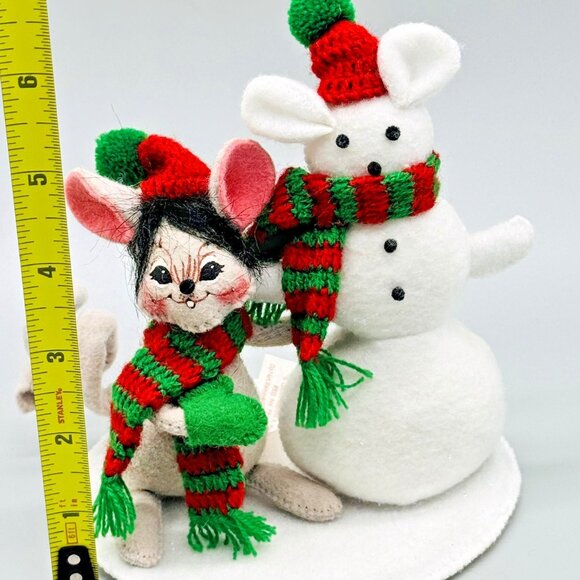 Annalee Sno-Like Me Mouse Snowman 778103 Winter Scarf Hat 6 inch 2002 - Picture 8 of 8